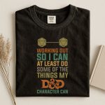 Working Out So I Can T-Shirt | DnD Dungeons & Dragons T-Shirt