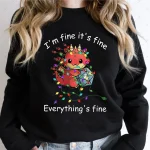 D&D I’m Fine Christmas T-Shirt