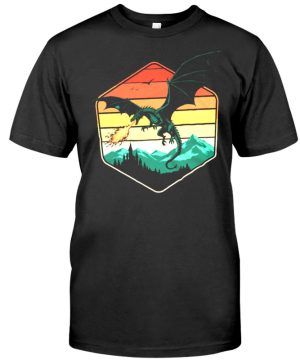 D&D Dragon Hexagon Retro T-shirt